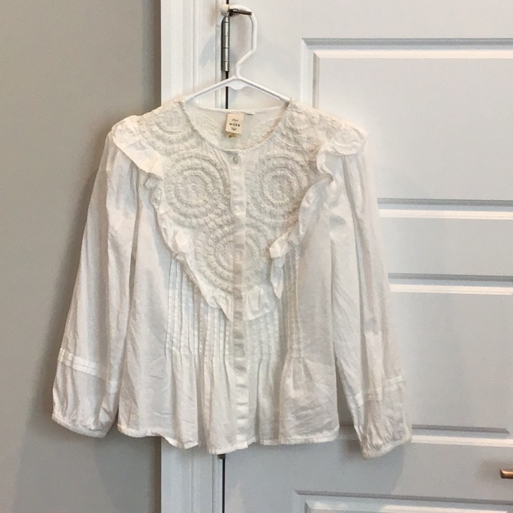 Anthropologie - Seen Worn Kept - Vintage Inspired White Blouse